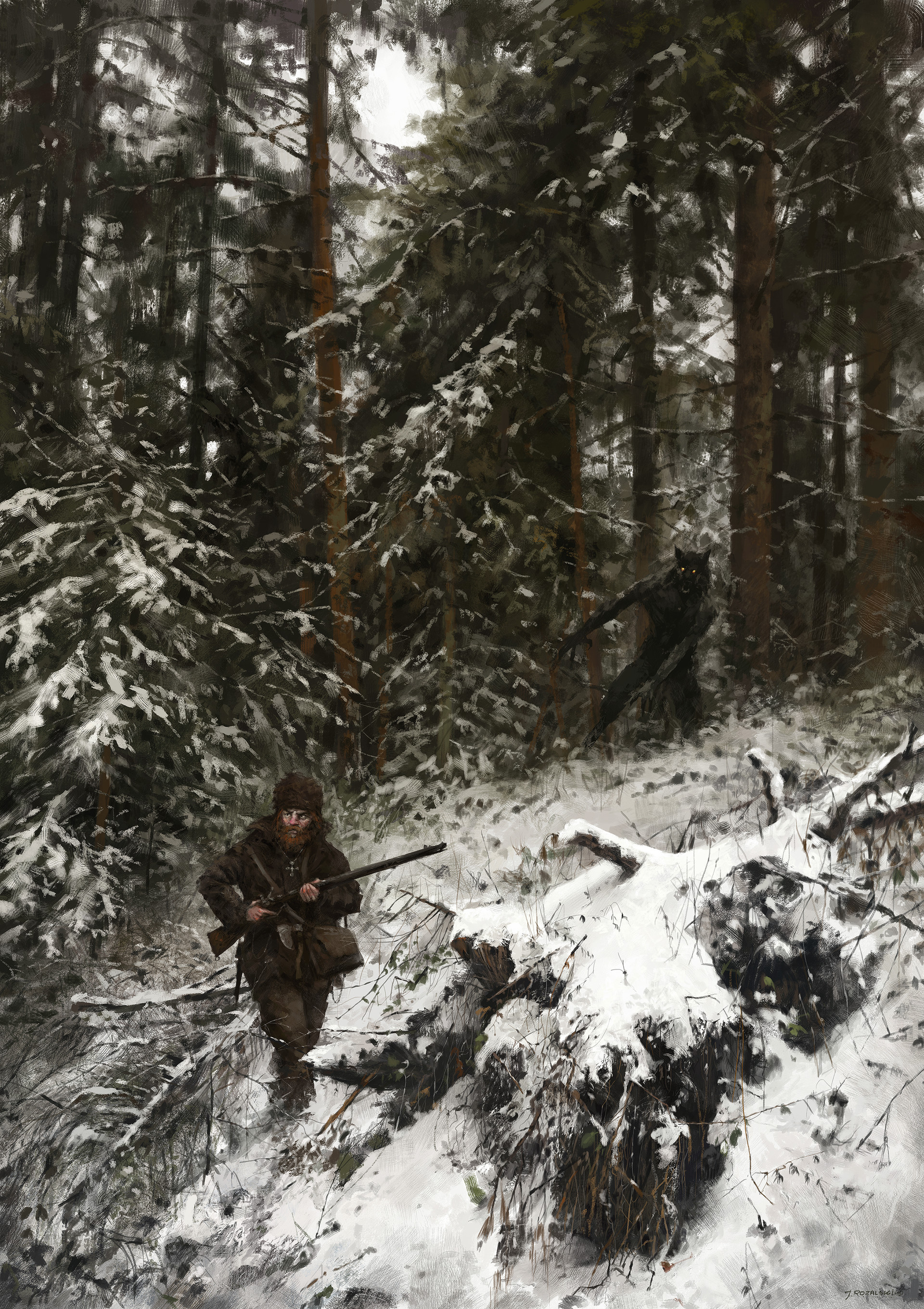 jakub-rozalski-wolfpack-1863-hunt-or-be-hunteds